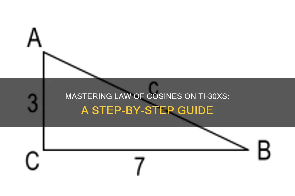 how to enter law of cosines in ti-30xs calculator
