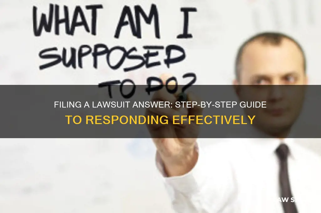 how to file a answer for law suit