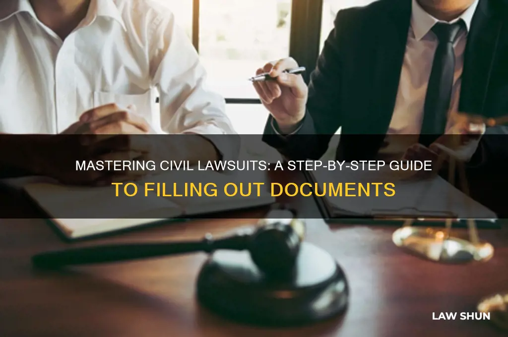 how to fill out civil law suit documents