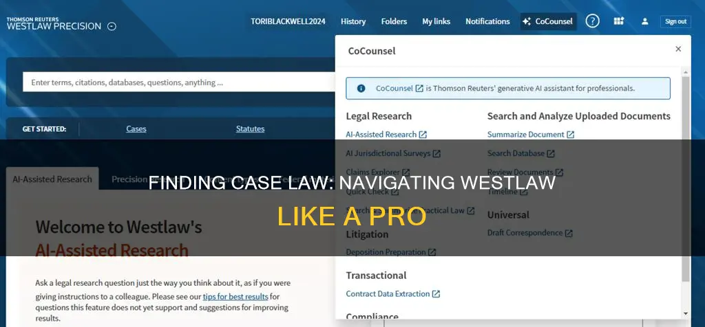 how to find case law on westlaw