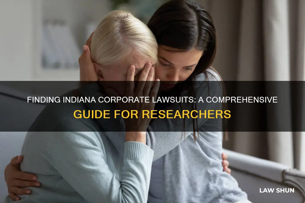 how to find corpation law suits in indiana
