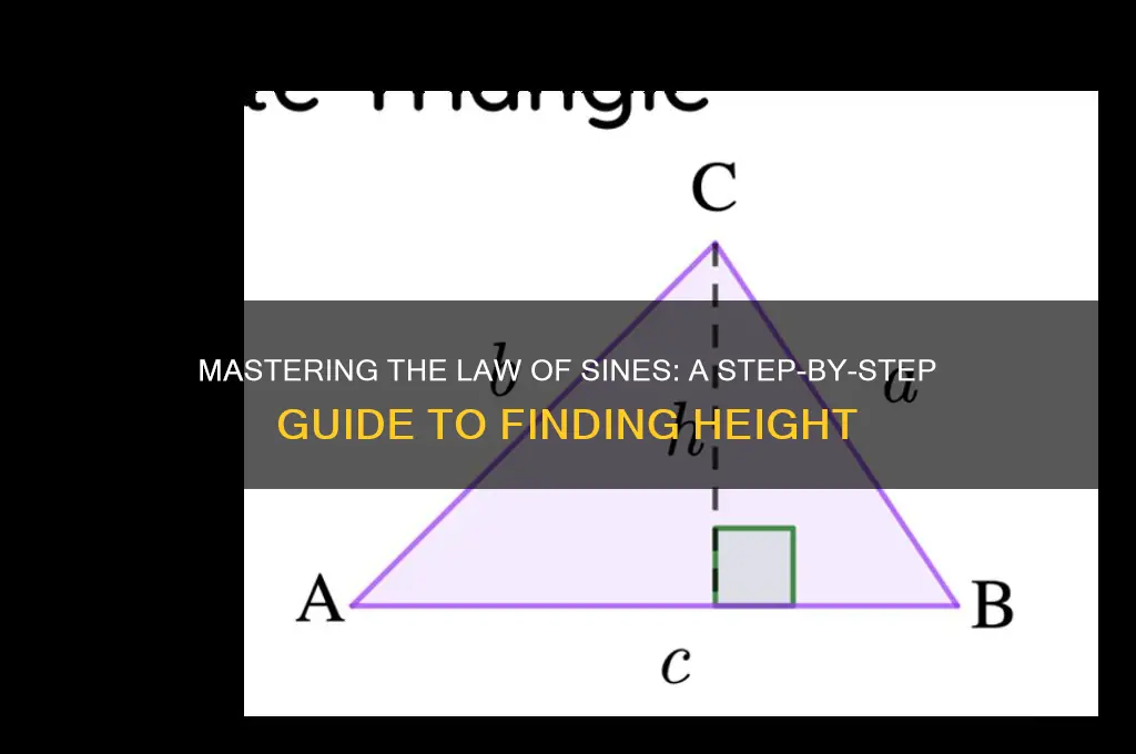 how to find height law of sines