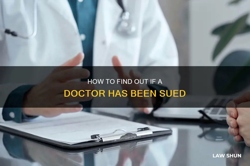 how to find if there was law suit against doctor
