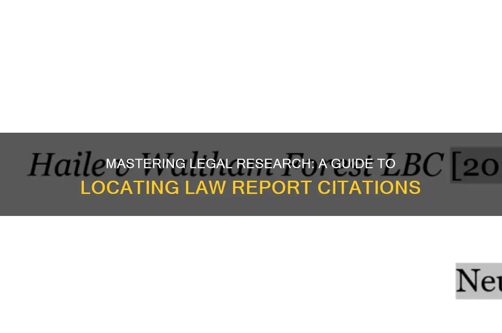how to find law report citation