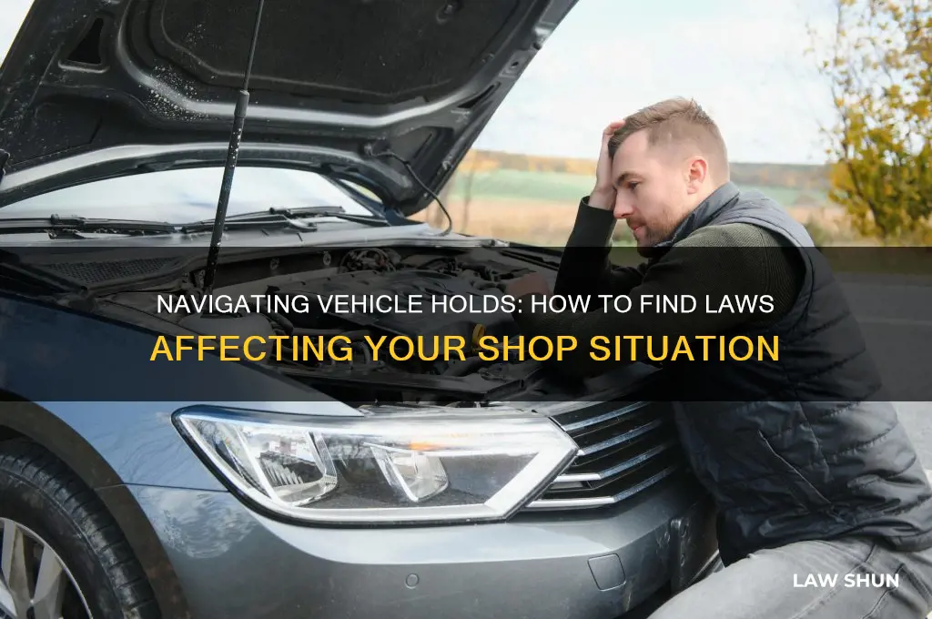 how to find laws on shop holding my vehicle