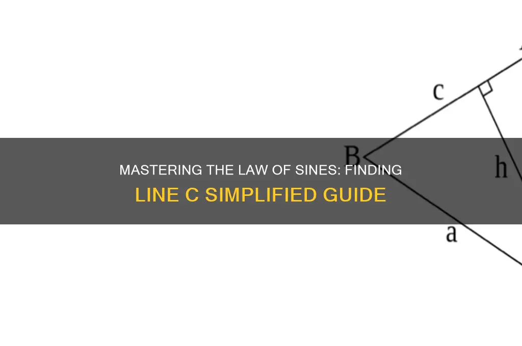 how to find line c law of sines