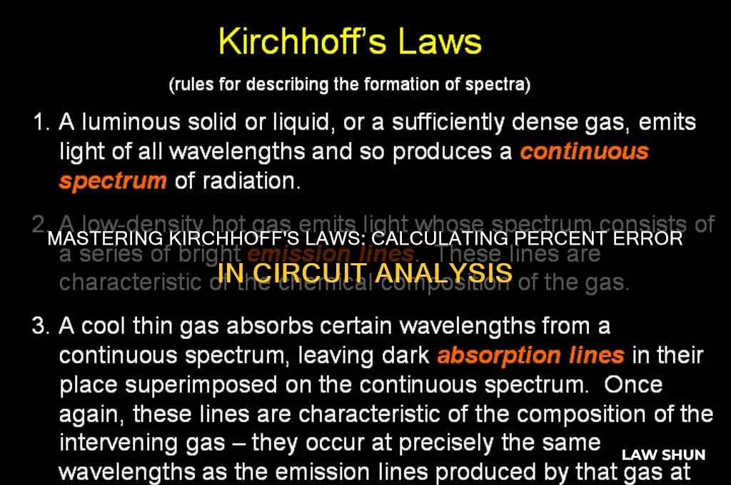 how to find percent error in kirchhoff