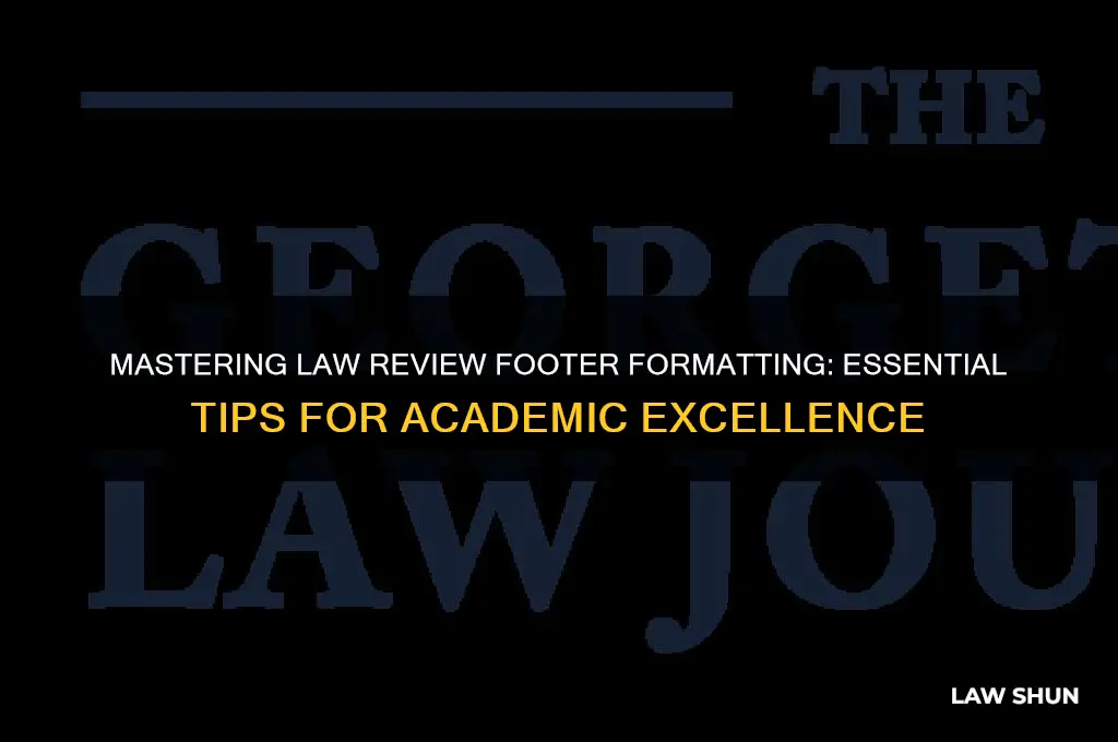 how to format footers for law review articles