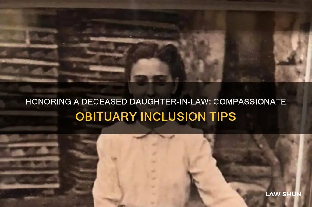 how to include a deceased daughter in-law in an obituary