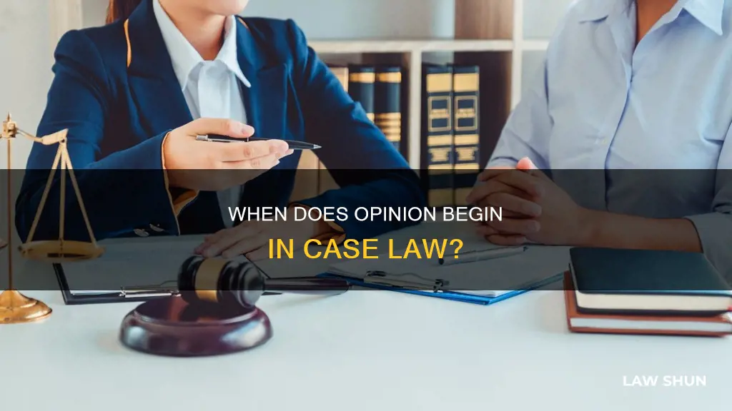 how to know when opinion starts case law