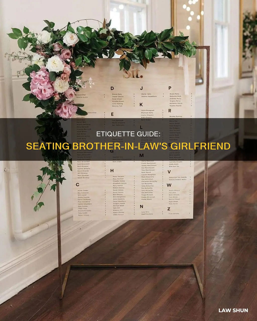 how to label seat for brother in laws girlfriend