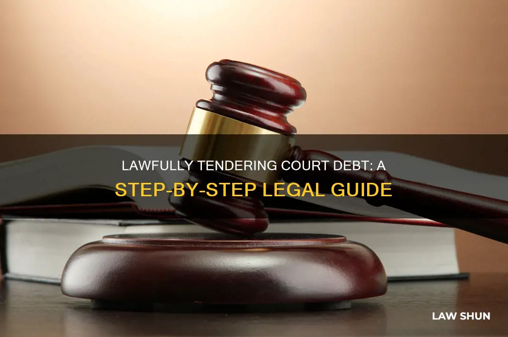 how to lawfully tender a court debt