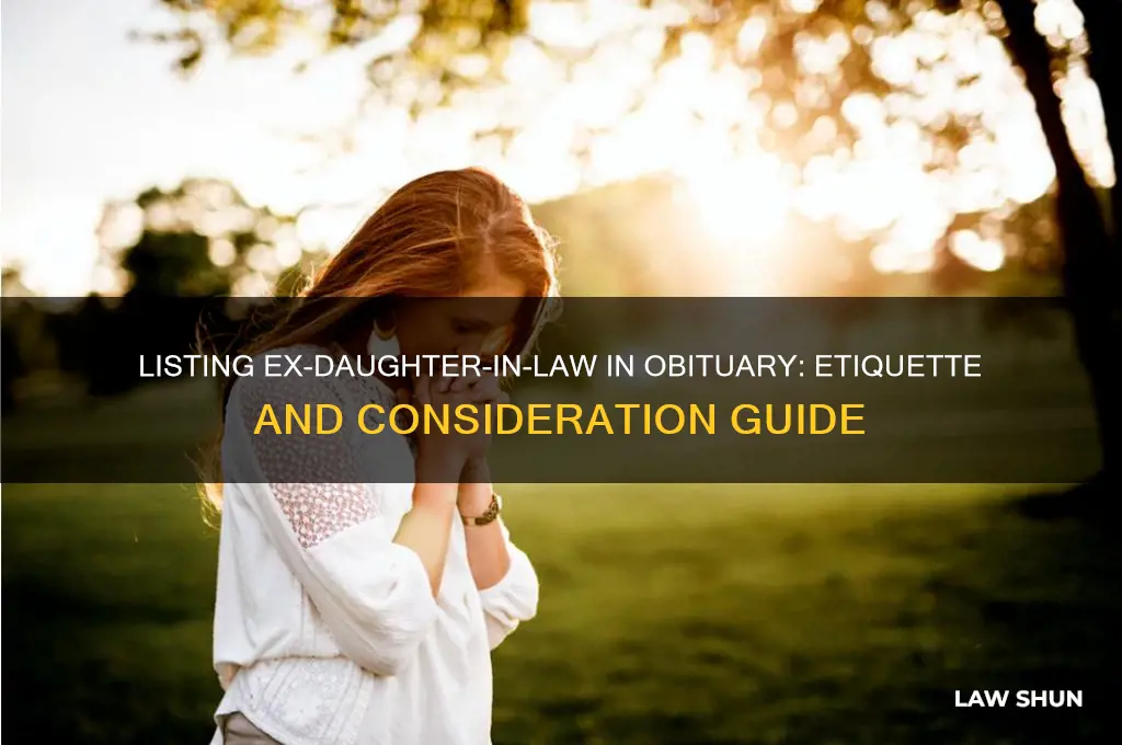 how to list ex daughter in law in obituary