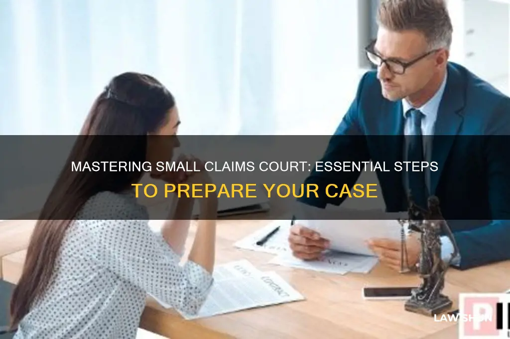 how to prepair for a small claims law suite