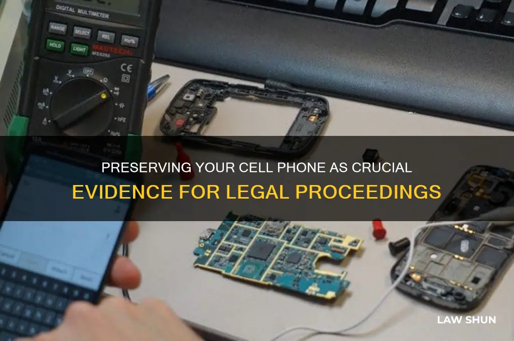 how to preserve cell phone for law suit