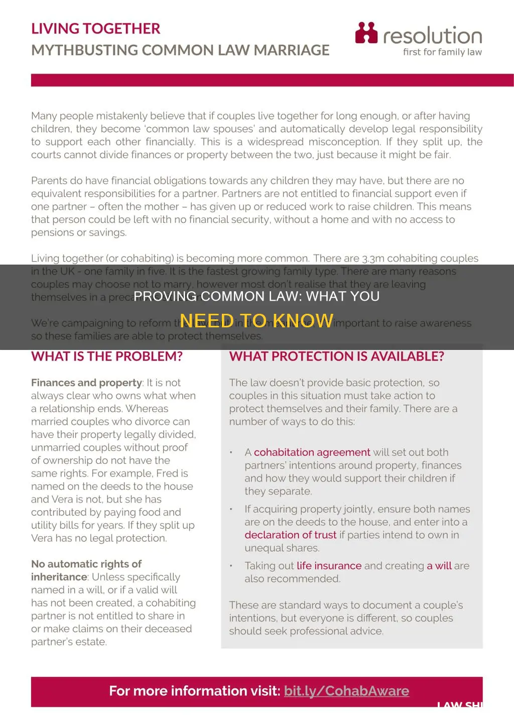 how to proof common law