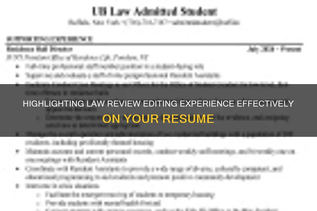 how to put law review editing on your resume