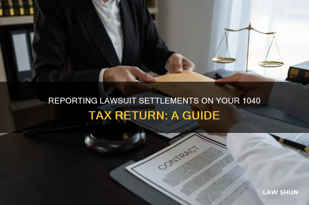 how to put law suite reward on 1040 return