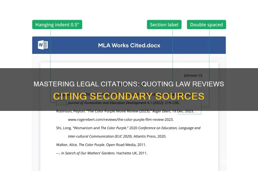 how to quote law review that is citing another source