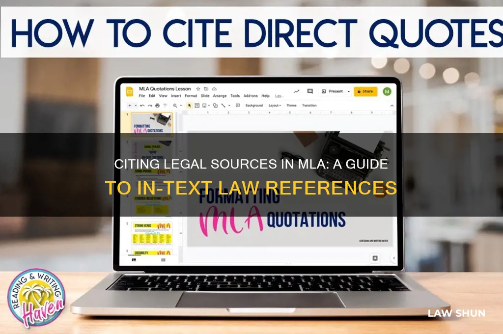 how to refer to law in paper mla in text