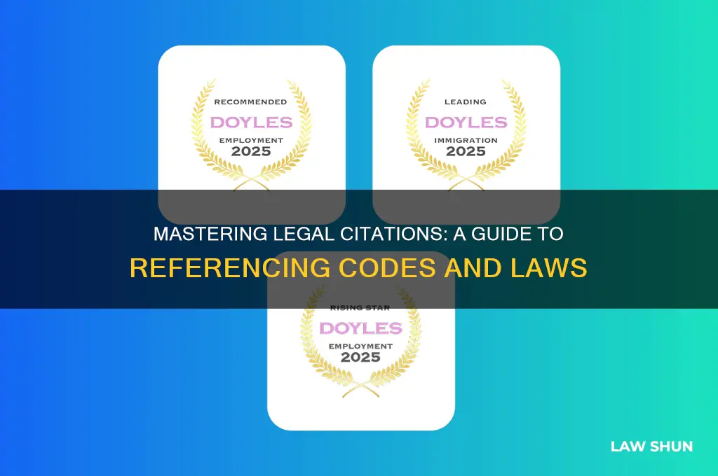 how to reference a code or law