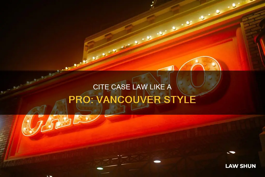 how to reference case law vancouver
