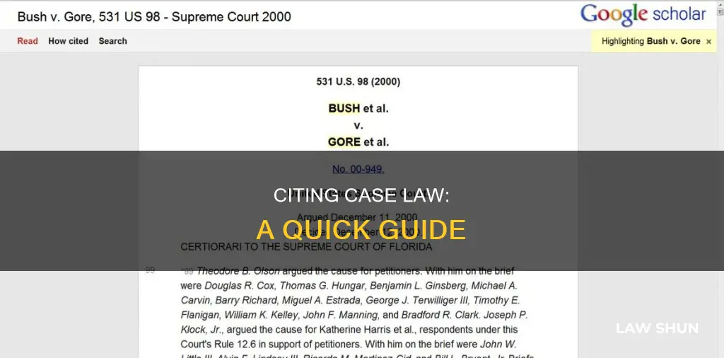how to reference case law