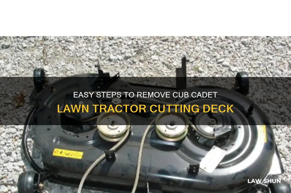 how to remove cutting deck on cub cadet law tractor