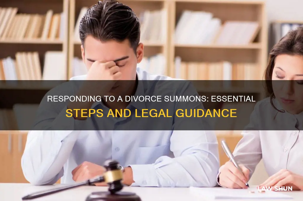 how to respond to a divorce law suit summons