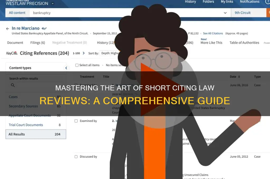 how to short citr a law review