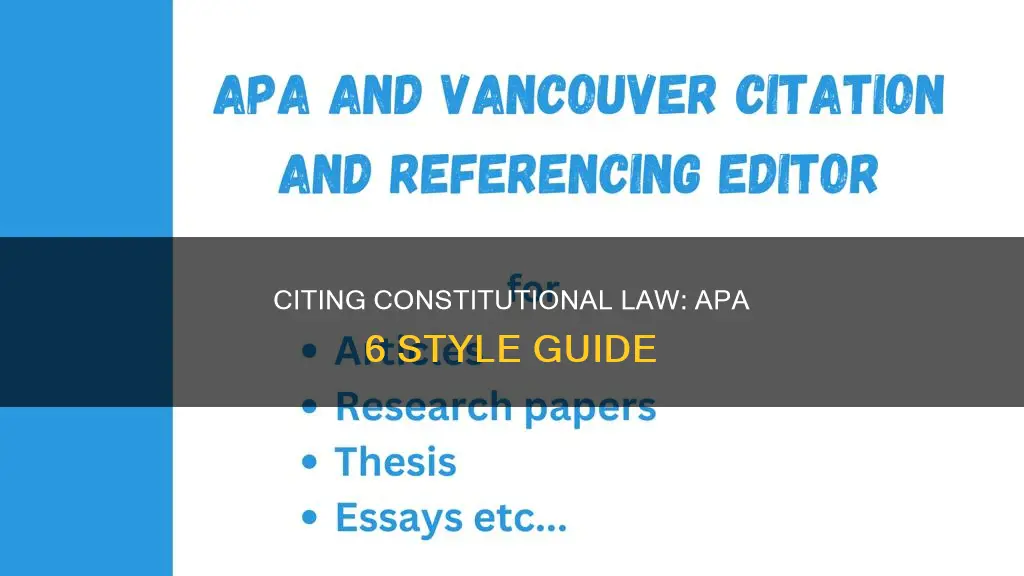 how to site constitutional law apa 6
