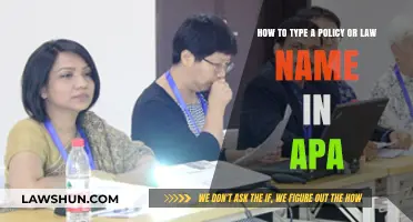 Mastering APA Style: Properly Typing Policy and Law Names