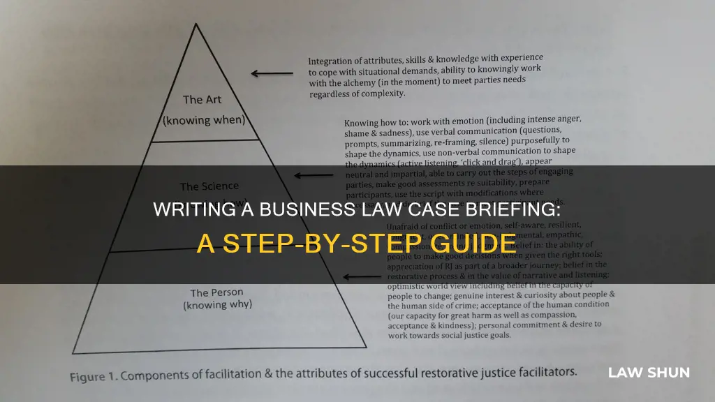 how to write a case brefing for business law