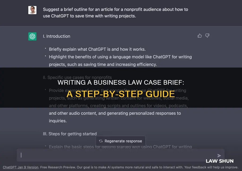 how to write a case briefing for business law