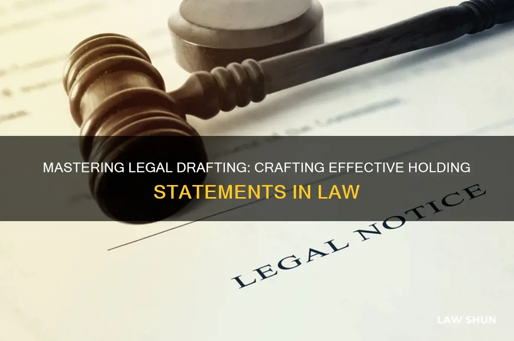 how to write a holding statement law