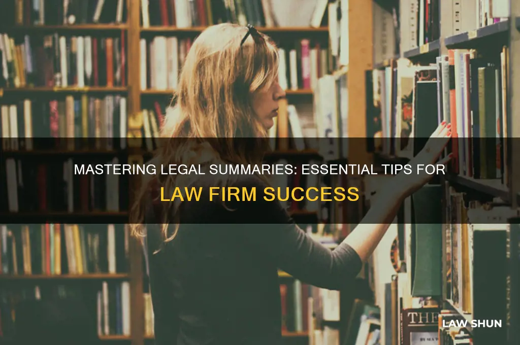 how to write a summary for a law ferm