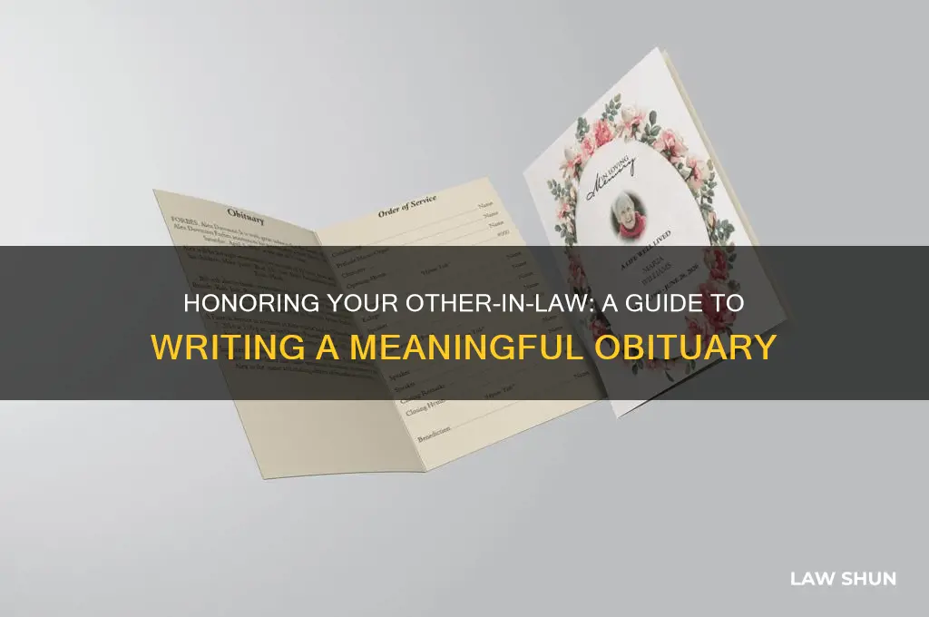 how to write an obiturary for your other in law
