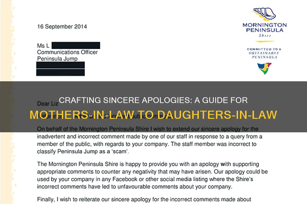 how to write asincere apology letter to daughter in law