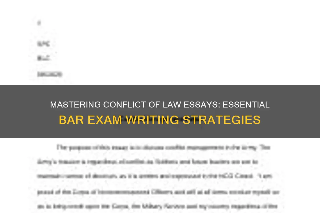 how to write conflict of law essay for bar
