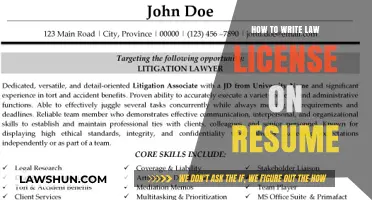 How to Properly List Your Law License on a Resume