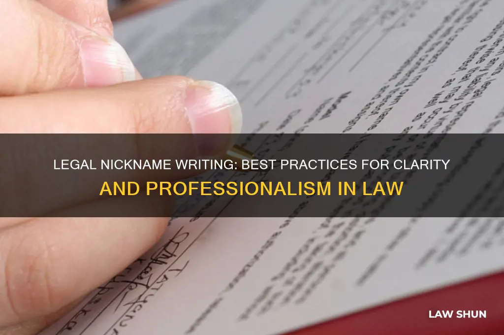 how to write nicknames in law