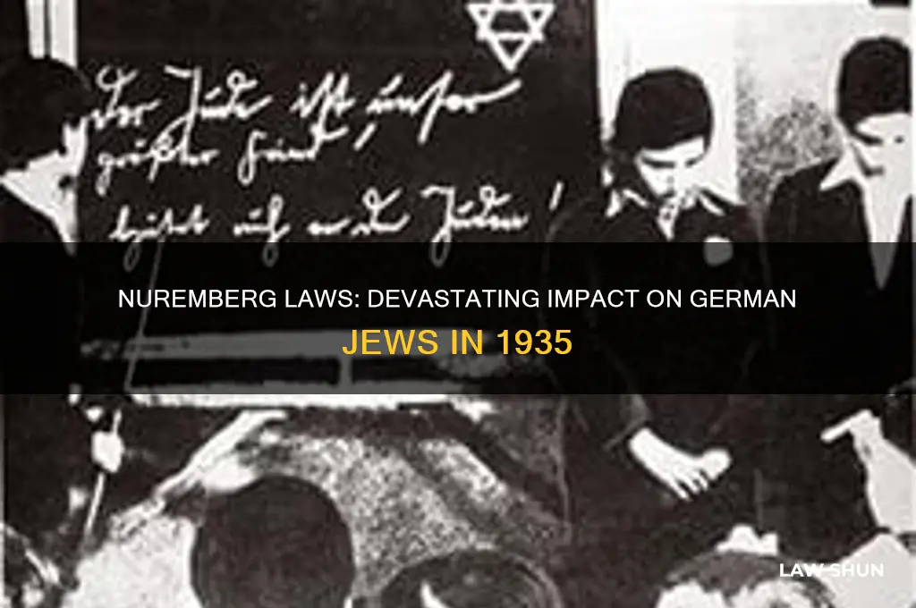how were german jews affected by the 1935 nuremberg laws