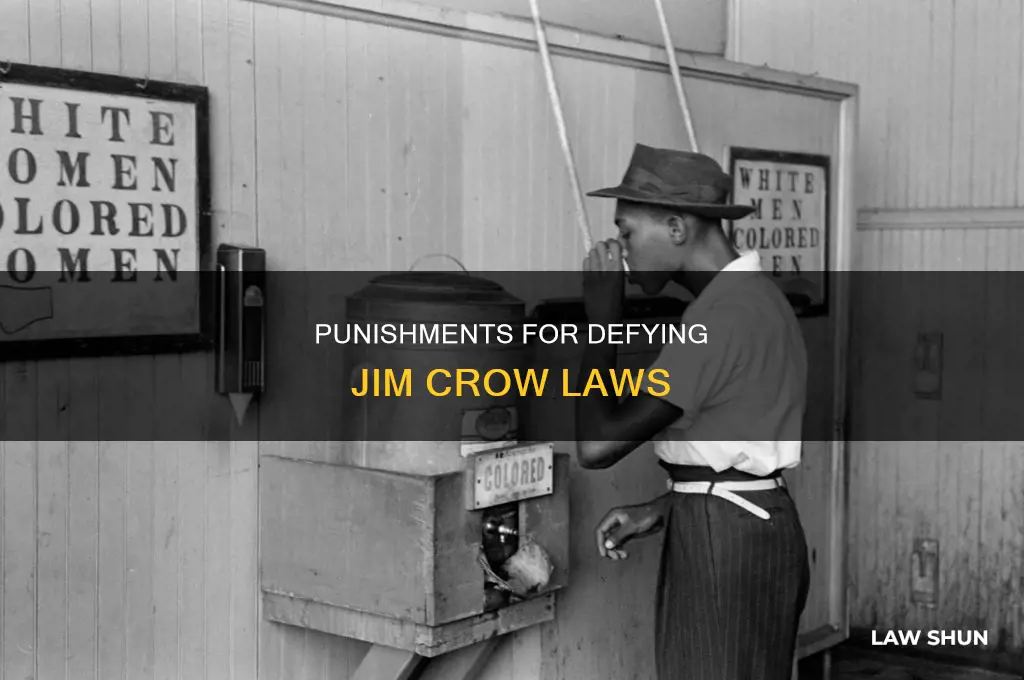 how were people punished for breaking the jim crow laws