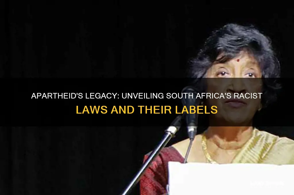 how were the racist laws that divided south africans labeled