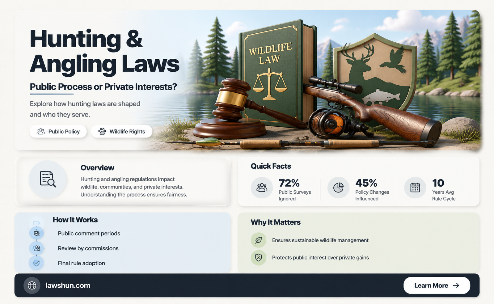 are hunting and angling laws created through public process