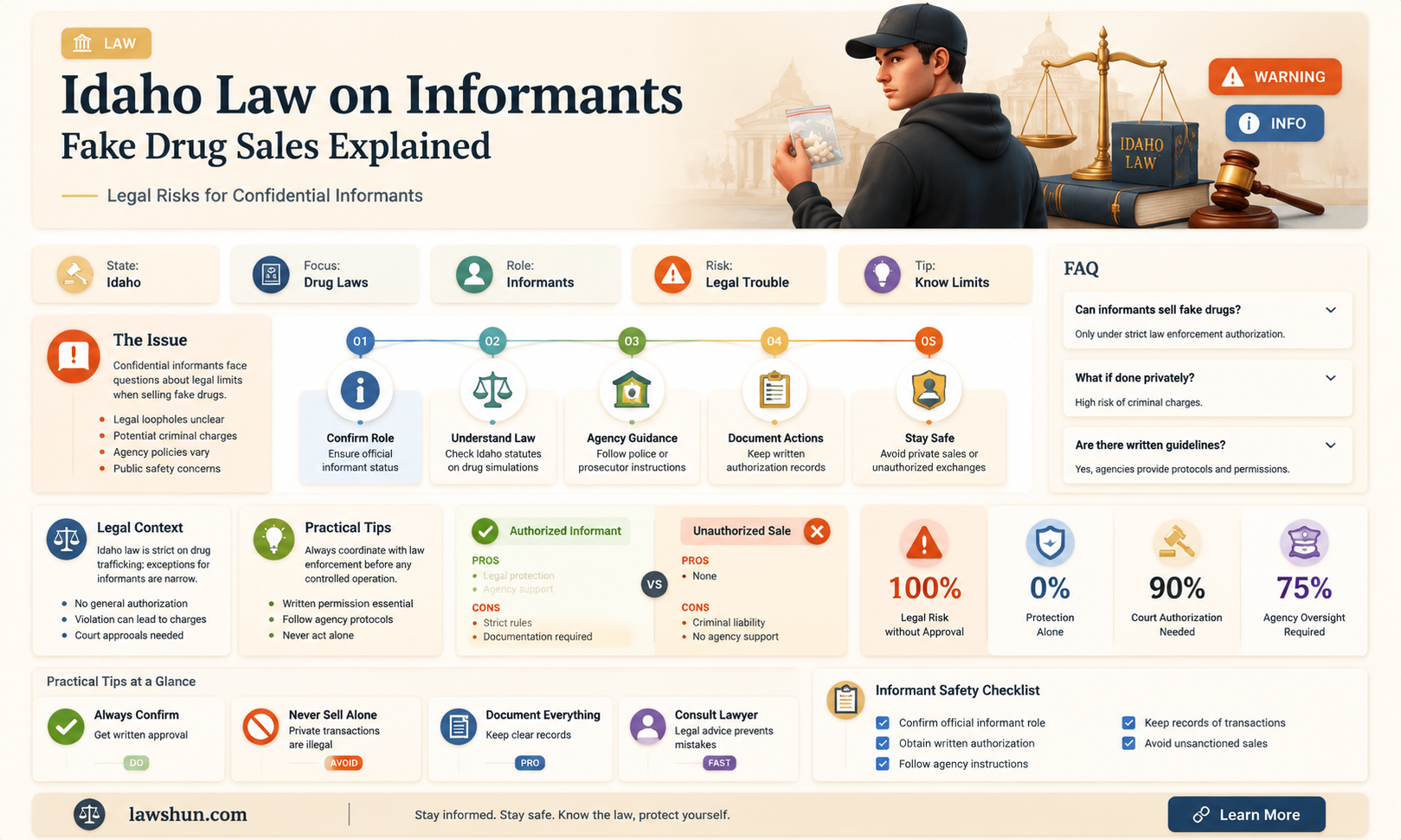 are confidential informant aloud to sell fake drugs idaho law