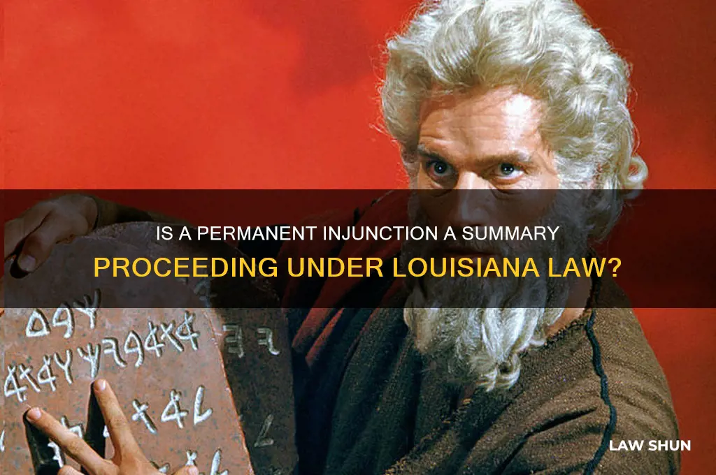 is a permanent injunction a summary proceeding under louisiana law