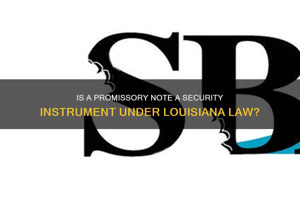 is a promissory note a security instrument under louisiana law
