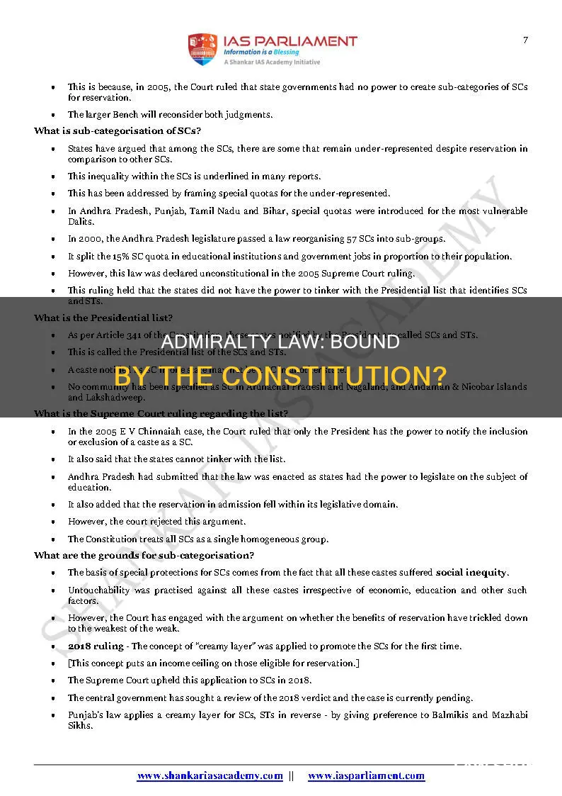 is admiralty law bound by the constitution