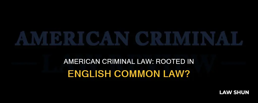 is american criminal law is based on english common law